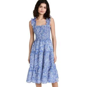 amanda uprichard smocked midi dress The Spencer Midi is summer in a dress Breezy, lightweight, effortless